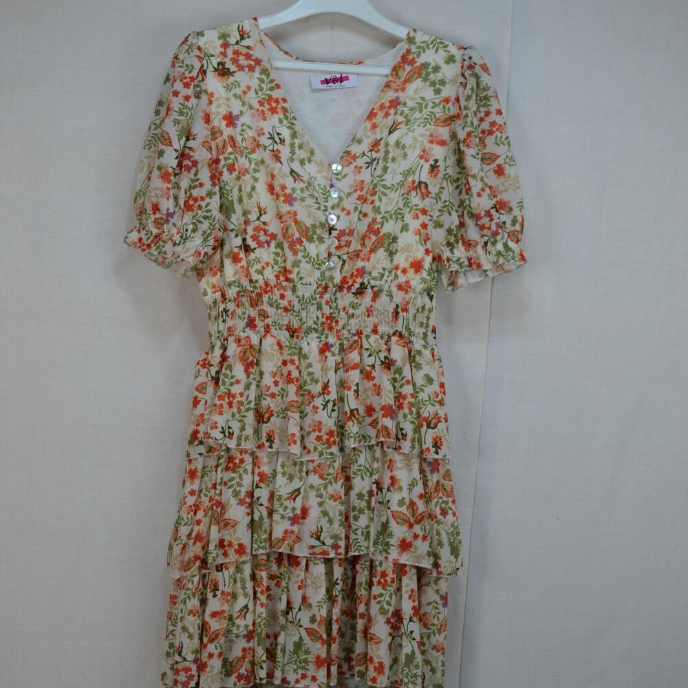 Cottagecore Romantic flowing floral Victorio& lucchino Made in Italy Dress